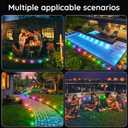RGB Outdoor Ground Lights, 200Ft Color Changing Pathway Lights with Remote & App Control, Waterproof Walkway Lighting, Wired for Garden Yard Lawn Patio Best for Holiday Party