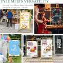 WellSign Wedding Welcome Sign Holder, 68x31x 20 Welcome to Our Wedding Sign Adjustable Display Stand with 4 Leather Hanging Straps,Gold Easel Stand Personalized for Baby Bridal Valentine