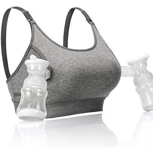 Momcozy Hands Free Pumping Bra, Adjustable Breast-Pumps Holding and Nursing Bra, Pumping & Nursing Bra in One, Size M