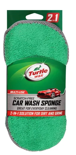 Turtle Wax Car Wash Sponge, Scratch-Free, Multi-Use, 2 in 1