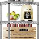 IZEUK 3-Tier Steel Storage Shelves, Heavy Duty Metal Shelf Wire Shelving Rack for Pantry, Kitchen, Living Room, or Office Organization (21.7" W x 11.8" D x 28.6" H, 750LBS, Chrome)
