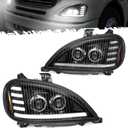 Partsam LED Headlights Assembly Compatible with Freightliner Columbia 1996-2017, DOT Approved with Start Animation Sequential Turn Signal High/Low Beam DRL Marker Lights, 6500K IP67