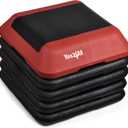 Yes4All 16"x16" Adjustable High Step Aerobic Platform with 4 Risers, Height-Adjustable 4"-6''-8''-10''-12" Step Aerobics Platform for Home Gym Exercise Fitness Workout (C. Red/Black)