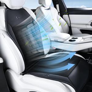 FLORICH Cooling Car Seat Covers with Blowing & Suction, 12V-24V Cooling Ventilated Car Seat Cushion with 8 Turbo Fans 3-Speed Adjustable Universal Fit for Car SUV Truck Van for Summer Driving