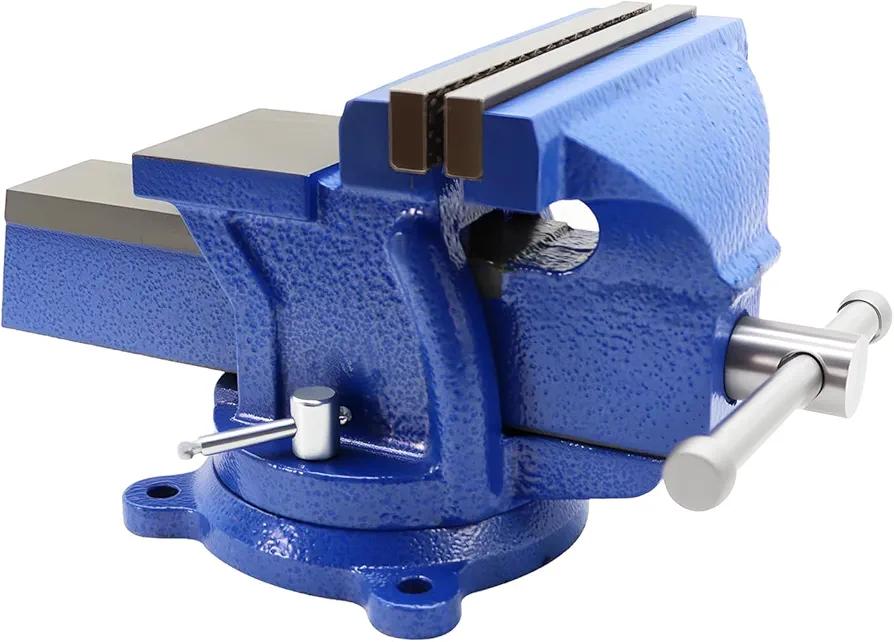 6" Heavy Duty Bench Vise Cast Iron Vise with 360° Flexible Swivel Locking Base Home Work 6 Inch Swivel Bench Vice with Anvil