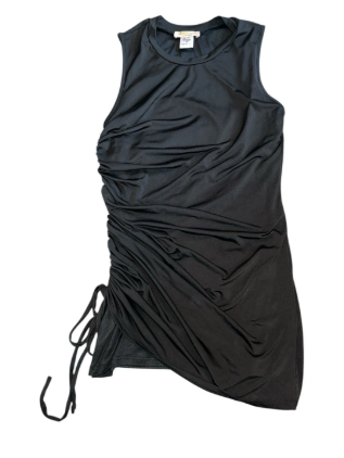 Twenstule Dress XS Black Stretch Knit Sleeveless Dress Rusching 12Y