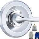 Replacement for Delta Classic 13 Series Single-Function Trim Kit, T13020 Chrome Shower Handle, Fit Delta Shower Valve R10000 Series (2 Style of Cartridge Included)