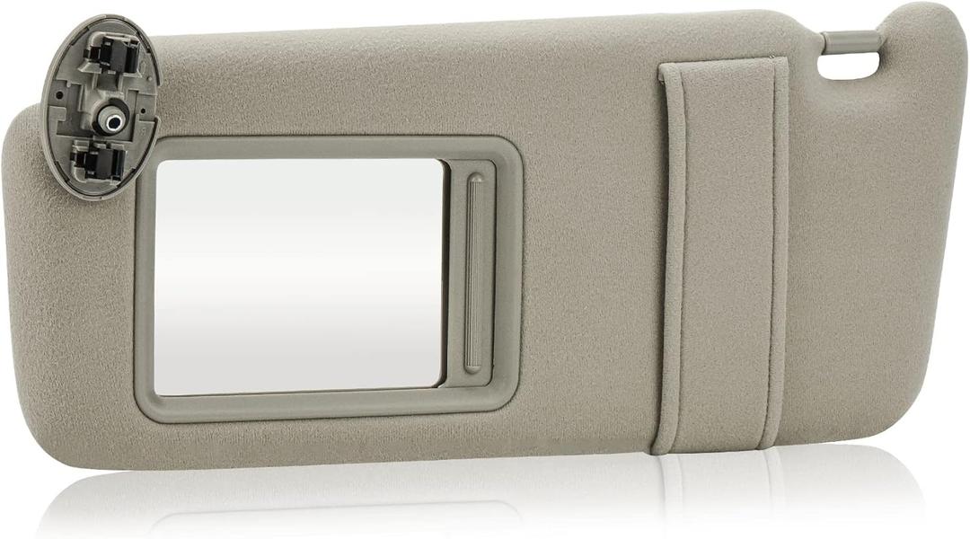 Beige Driver Left Side Sun Visor Replacement Compatible with 2007 2008 2009 2010 2011 Toyota Camry Without Sunroof Replace 74320-06780-B0, 74320-33B81-B0