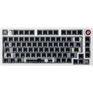 EPOMAKER x LEOBOG Hi75 Aluminum Alloy Wired Mechanical Keyboard Barebones Kit, Programmable Gasket-Mounted Gaming Keyboard Kit, Hot Swappable, with Mode-Switching Knob, NKRO for Win/Mac (White)