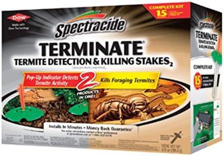 Spectracide Terminate Termite Detection & Killing Stakes, Kills Foraging Termites, Detects Termite Activity, 15 Count