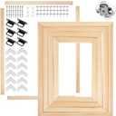 Yuanan 8 Sets Wood DIY Canvas Stretcher Bars, 4 Sizes Canvas Frame Easy to Assemble Sturdy Stretchers Frame for Arts, Oil Paintings, Paint by Numbers,Posters-7.87/9.84/11.8/13.77/15.7inch