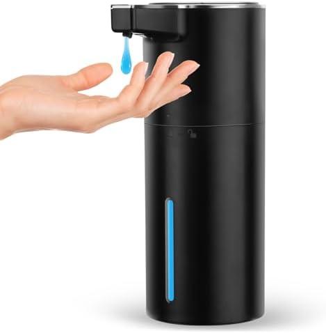 Automatic Soap Dispenser Liquid Touchless: Wall USB Rechargeable - 4-Level Adjustable Modern Electric Hand Soap Dispenser - Kitchen Bathroom Kids Family