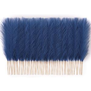 Pampas Grass in, Faux Pampas Grass Home Decor, Artificial Pampas Grass Fluffy Floral Flower Arrangement for Party Wedding Dinning Hall () (Blue)