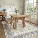 WITSHOCK 8x10 Area Rugs for Living Room: Non-Slip Washable Vintage Floral Carpet, Soft Low Pile Rug for Bedroom, Dining Table, Playroom, Lounge Home Decor (Beige Blue)