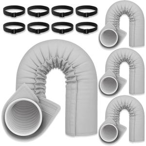 Outus 2 Pcs Air Conditioner Hose Cover Wrap - Ac Hose Duct Vent Insulation Sleeve Insulated Cover for Portable Ac for 5" & 5. 9" Diameter 60" Long Exhaust Hoses Tube (Gray)