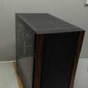 Genuine Walnut Wood Micro ATX Case, MATX PC Case with 4  120mm 3 Pin Non-PWM Case Fans Pre-Installed, Temper Glass Side Panel, with Type-C, Black, Cypress 3 Wood