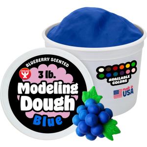 Hygloss Play Modeling Dough for Kids Safe & Non-Toxic Sensory Dough for Arts and Crafts 3 lb Tub Play Clay for Toddler Activities, Preschool Classroom Must-Haves Blue Color, Scented