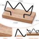 Amyhill 2 Pieces Wood Business Card Holder for Desk Wooden Business Card Display Stand Postcard Holder for Office Home Desktop (Light Wood Color, Black)