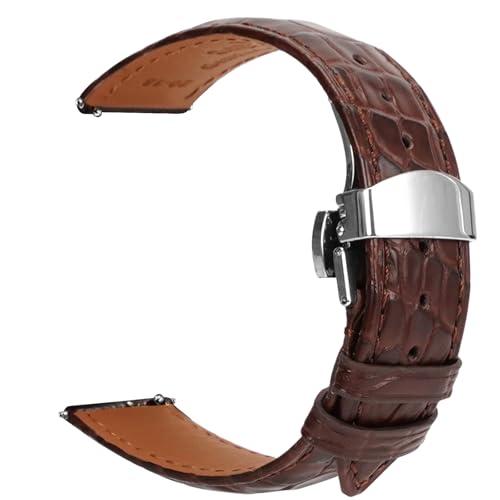 Wentokye Leather Watch Bands for Men,Leather Watch Band Quick Release Watch Straps,Alligator Watch bands Replacement Strap for Men and Women 18mm 20mm 21mm 22mm(Brown-18mm)