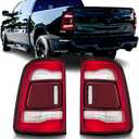 LED Tail Lights Assembly Compatible with 2019 2020 2021 2022 Dodge Ram 1500 Without Blind Spot Rear Brake Lamp Taillights, Driver & Passenger Side