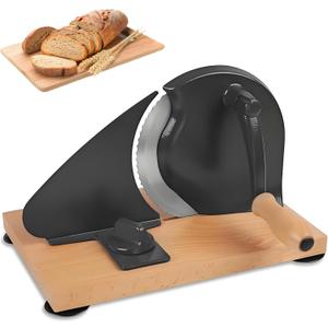 Classic Manual Bread Slicer, Home Food Slicer with Stainless Steel Blade, 0.2In-0.78in Adjustable Thickness Stainless Steel Bread Cutter for Homemade Sourdough, Sandwich Bread & More