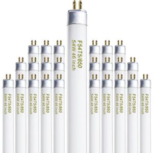 F54T5/850/HO 4 Feet 54 Watt T5 High Output 5000K Fluorescent Tube - 46 Inches, 25 Pack, G5 Base, 4200 Lumens