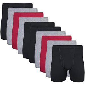 Gildan Men's Underwear Covered Waistband Boxer Briefs, Multipack 10 Pcs, XL