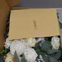 Faux Arch Flowers Swag Set of 2 for Wedding Signs Reception Ceremony and Welcome Sign Floral Decoration (White)