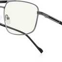 Reading Glasses for Men Square Double Bridge Blue Light Blocking Computer Readers (Grayness)
