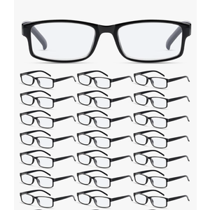 21 Pack Reading Glasses Bulk Adjustable Traditional Reading Glasses with Spring Hinge for Men Women