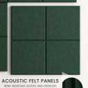 Bumusty Large Felt Bulletin Board, 48" x 36" Cork Board Alternative, 12-Pack Wall Tiles with 4-Compartment Design, 30 Push Pins, 70 Adhesive Tabs, Ideal for Office & Home Decor, Pine Green