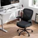 Ergonomic Office Chair with Lumbar Support - Adjustable Computer Desk Chairs for Home Office, Gaming, and Work - Comfortable and Supportive Desk Chairs for Adults (Black), Medium