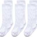 Mini angel Baby Knee High Socks Cable Knit Long Stockings Seamless Cotton Socks-Newborn Infant Toddler Boys Girls 3/5 Pairs (6-12 Months)