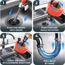 MEISTERFAKTUR drain snake 2.0 [50 FT] - with drill attachment - Ideal plumbing snake for sink and drain unblocking - Solid drain auger for real DYIs! (50 FT - 1/4 inch)