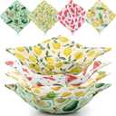 CHENGU 4 Pcs Fruit Cotton Microwave Bowl Cozy Holders for Hot Food Hot Pad Soup Bowl Potholder Heat Resistant Multipurpose Quilted Safe Holder for Kitchen Plate Supply Fruit Colors