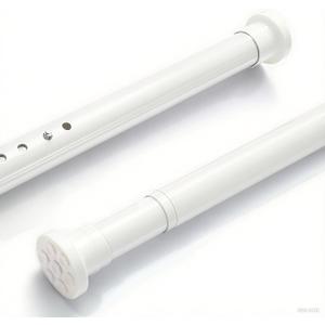 Tension Curtain Rod for Window, 28 to 43 Inches, Heavy Duty No-Drilling Tension Rod, Non-Slip Spring Loaded Shower Rod, Adjustable, Renter Friendly, White