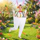 Vinsot 16 Pcs Easter Granny Pants Yard Game Set Oversized Granny Pants with Colorful Easter Eggs, Bowtie, Bunny Ears and Tail, Outdoor Tossing Game Bunny Suit for Spring (Carrot, White)