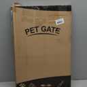 Malier Indoor Dog Gate with Door, 26-41" Extra Wide Full Metal Pet Gate Short Dog Gate for Stairs, Pressure Mount 14'' Tall Small Puppy Low Gate Easy Step Over for Doorways (White)