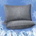 Fittia Cooling Pillow Cases for Hot Sleepers, 2 Pack Queen Size, Breathable Cooling Pillow Covers with Hidden Zipper, Both Sides Q-Max>0.45, Ideal for Night Sweats, Black