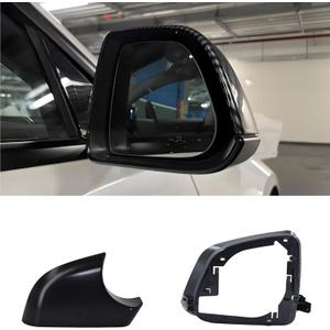 Fits For Tesla Model Y Right Passenger Side Wing Mirror Cover and Mirror Frame Set Rearview Lower Holder Tray Cap Housing 2021-2024(right side black)