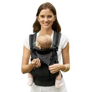 GROWNSY Baby Carrier, All Season Design with Adjustable Mesh Panel, Ergonomic Infant Carrier Wraps with Lower & Upper Buckle, Newborn to Toddler (7-44lbs), Baby Carriers, Hands-Free Parenting, Black