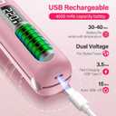 Cordless Hair Straightener and Curler 2 in 1, Mini, Lightweight and Small,USB Rechargeable with 4500mAh Battery, 10s Fast Heating, Portable Ceramic Flat Iron for Travel (Pink)