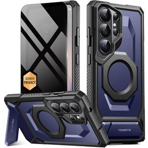 TONGATE Magnetic for Samsung Galaxy S26 Ultra Case with Stand and Privacy Screen Protector, Compatible with MagSafe, TPU Non-Slip Military Grade Protection Shockproof Phone Case for S26 Ultra, Black