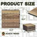 VICTORY RELAX Natural Acia 12x12 Interlocking Wood Deck Tiles for Balcony, Garden, Patio, Poolside Decor - Waterproof Indoor & Outdoor Flooring - 6 Slats, Square Joints, Pack of 9, White Oak Color