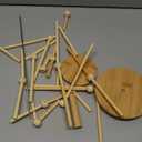 Roowest 17.72 Inch Christmas Tree Ornament Stand Holder with Arms Wooden Christmas Crafts Tree Shaped Ornament Display Stand for Counter Desktop Xmas Holiday Party(Rotatable Style)