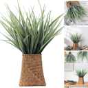 10Pcs Artificial Grasses in Natural Basket,Woven Wicker Vases with 13.8Artificial Shrubs Wheat Grass Greenery,Fake Grasses for Home Bathroom Office Farmhouse Decor