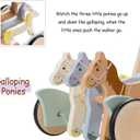 Giant bean Wooden Baby Push Walker for Boys Girls Ages 1-3, Galloping Ponies Push and Pull Activity Walker Adjustable Speed, Baby Push Walker Christmas Gift for Toddler Kids Motor Skills & Creativity