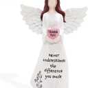 Angel Figurine for Women, Thank You Appreciation Gift for Women, Teacher, Nurse, Therapist, Friend, Coworker, Caregiver