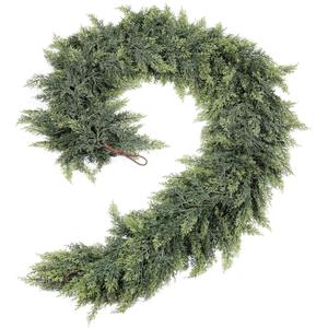 9ft Real Touch Cedar Garland Artificial Realistic Christmas Greenery Pine Garland with 225 Cedar Branches for Mantle, Fireplace, Table, Stairs, Doorframe, Window, Outdoor Indoor Xmas Decor