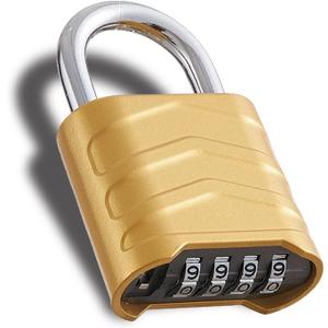 Combination Padlock Heavy Duty Locker Lock 4 Digit Padlock Gym Locker Locks for Fence Gate Storage Unit (Gold, HD_3.5)